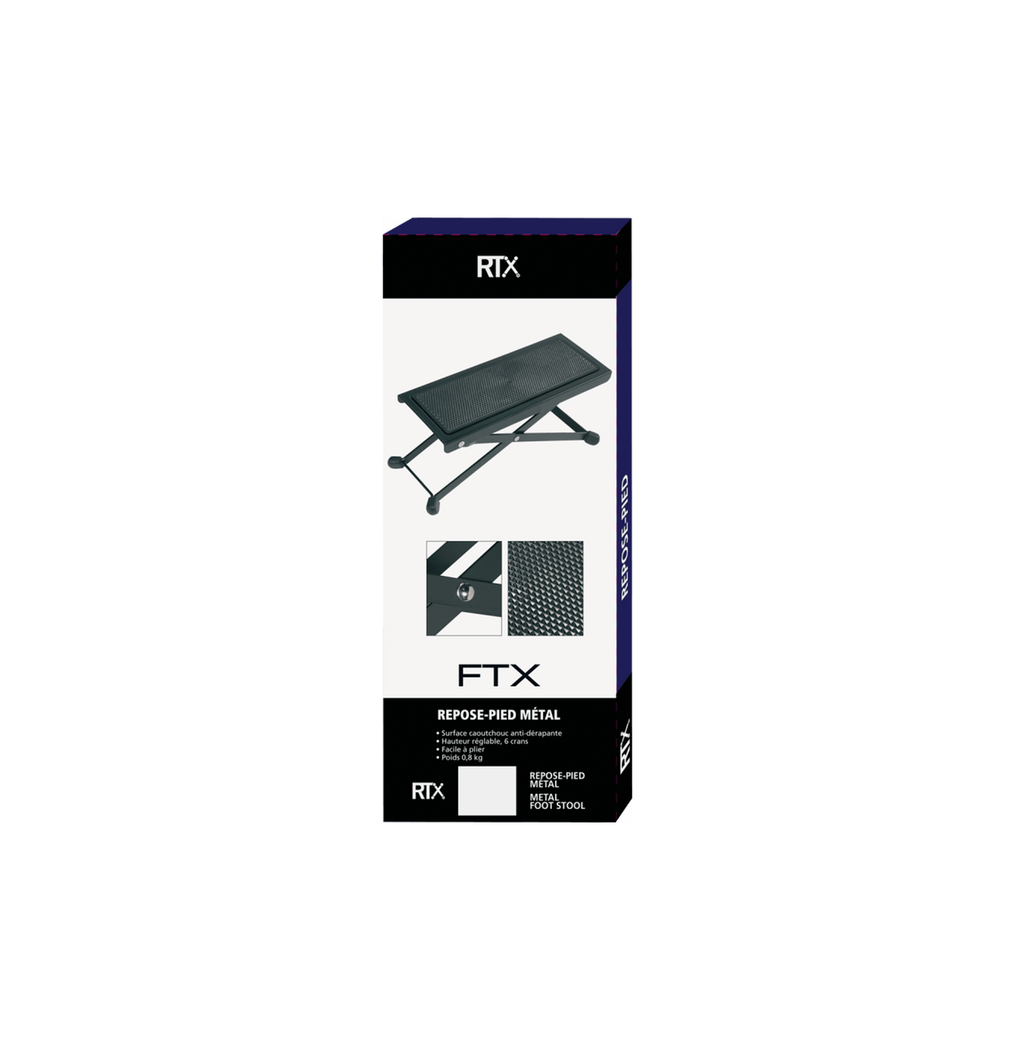 TRT FTX Accessoires / RTX / REPOSE-PIED / Metal / Noir
