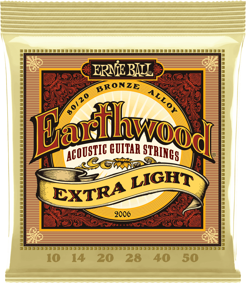 Ernie Ball CEB 2006 Cordes CORDES ACOUSTIQUES / 1 Earthwood 80/20 Bronze / Jeux / Extra light !10- 14-20-28-40-50 - Origine : ETATS-UNIS