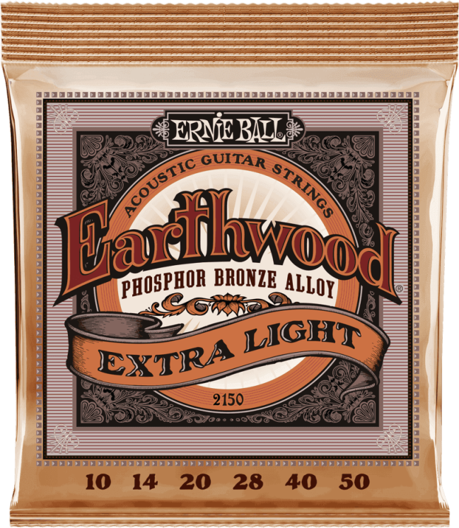 Ernie Ball CEB 2150 Cordes  CORDES ACOUSTIQUES / 1 Earthwood Phosphor / Jeux / Extra light !10-14- 20w-28-40-50 - Origine : ETATS-UNIS -