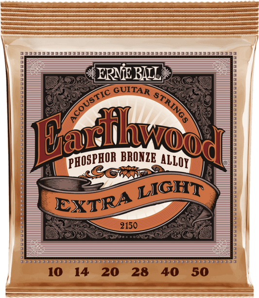 Ernie Ball CEB 2150 Cordes  CORDES ACOUSTIQUES / 1 Earthwood Phosphor / Jeux / Extra light !10-14- 20w-28-40-50 - Origine : ETATS-UNIS -
