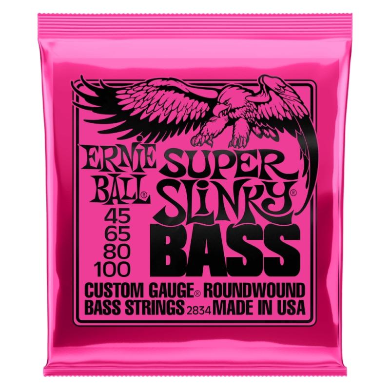Ernie Ball CEB 2834 Cordes / / CORDES BASSES / Slinky 1 Nickel Wound / Jeux / Super slinky !45-65-80- 100 - Origine :USA